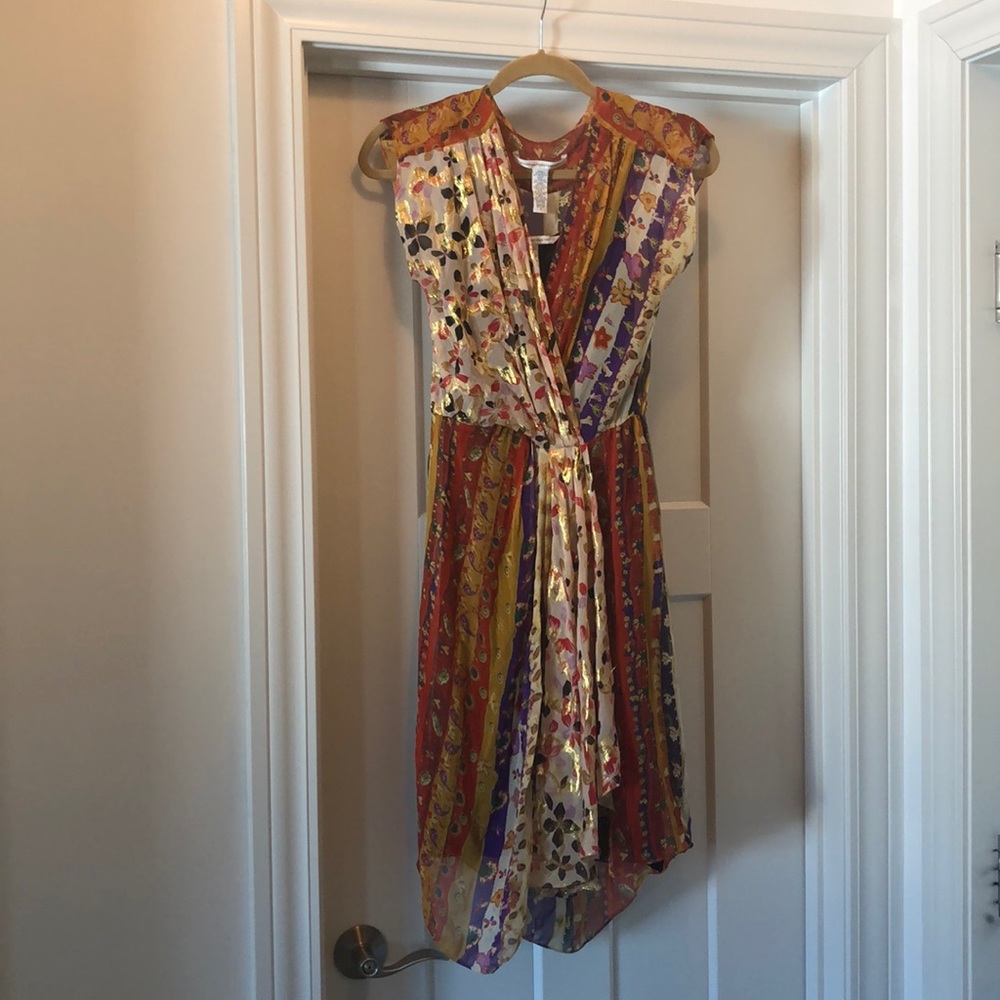 Diane von Furstenberg Silk Multi Pattern Dress